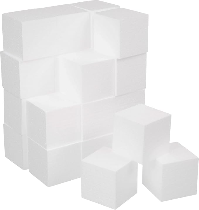 Crafare 2x2x2 Inch Foam Square Blocks 24Pack Mini Square Cubes by Crafare