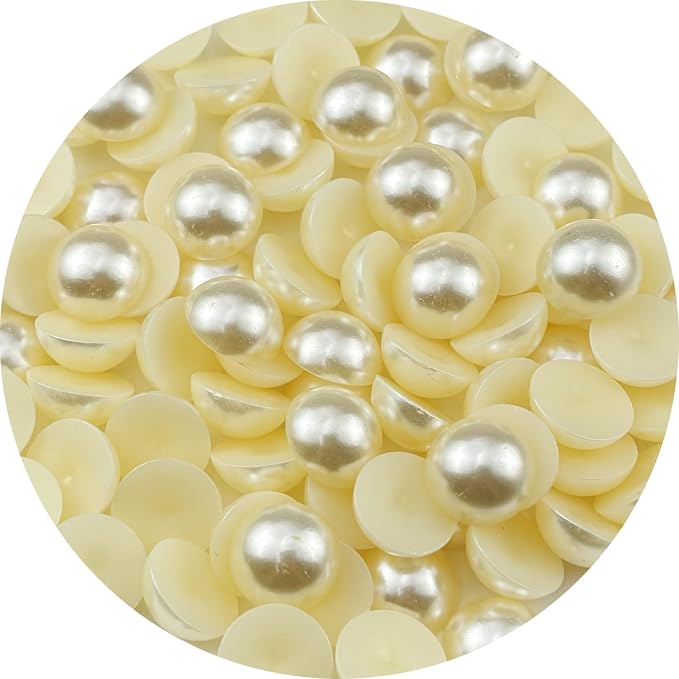 100pcs 18mm Half Pearls for Crafts Flatback Half Round Pearl Beads for Jewelry by Unknown