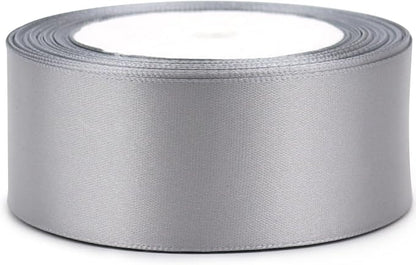 Gray Solid Satin Ribbon 1-1/2 Inch 25 Yards Solid Polyester Fabric Ribbon - Image 3