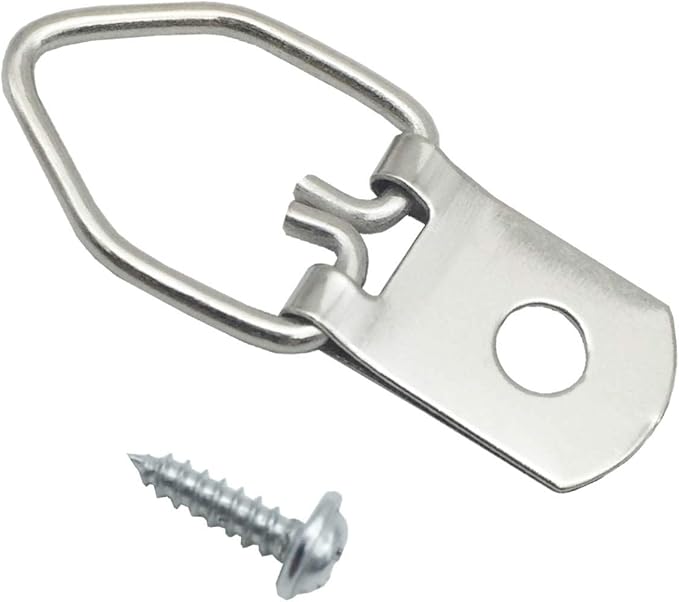 100 Pack Small D-Ring Steel Picture Hangers by EesTeck