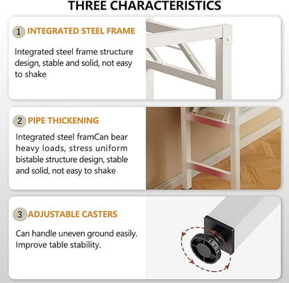 31.5 Inch Foldable Desks for Small Spaces, Foldable Desk No Assembly, Small - Image 3