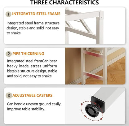 39.4 Inch Foldable Desks for Small Spaces, Foldable Desk No Assembly, Small - Image 3