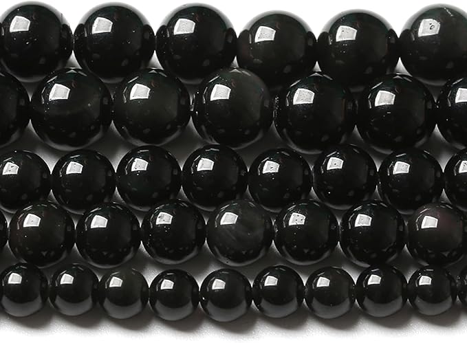 4MM 180pcs Natural Black Obsidian Stone Energy Healing Beads Round Loose Beads - Image 3