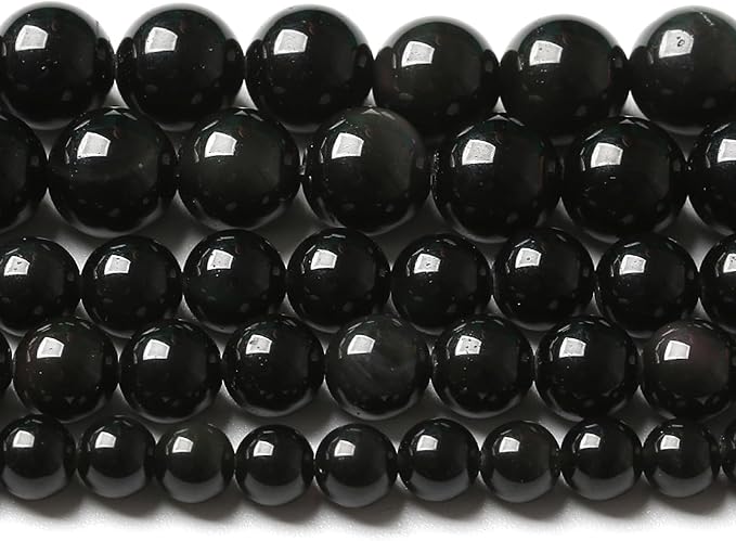 12MM 32pcs Natural Black Obsidian Stone Energy Healing Beads Round Loose Beads by Unknown
