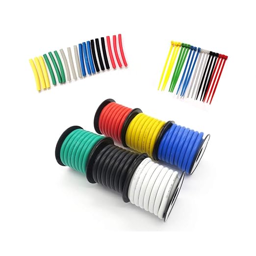 Fermerry 16 AWG Stranded Wire Spool 50ft Each 6 Colors Flexible 16 Gauge by Fermerry+Technology++