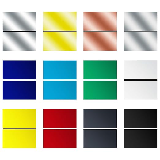 Laser Engraving Blank ABS Double Color Plastic Sheet, 11.8x6.49x0.05 inch by Frddiud