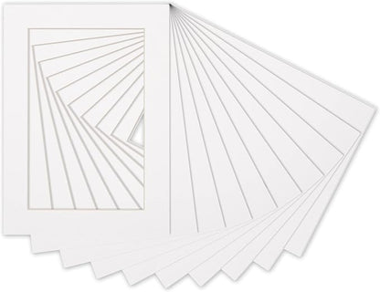 Pack of Ten 8.5x11 Mats Bevel Cut by Poster+Palooza