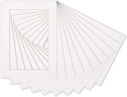 Pack of 25 Acid Free 8x10 Mats Bevel Cut by Poster+Palooza