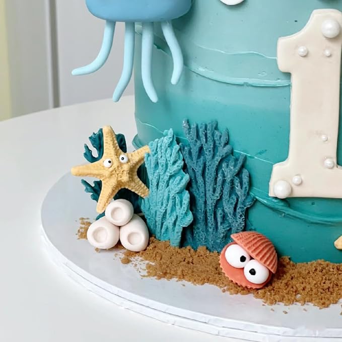 5 PCS Marine Theme Fondant Silicone Mold Seaweed Coral shell crab Shape DIY - Image 7