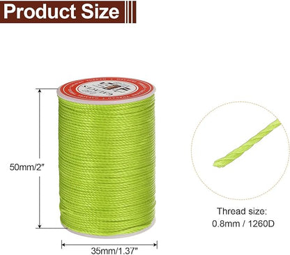 uxcell Round Leather Sewing Waxed Thread, 55m / 60 Yards Wax Polyester String - Image 2