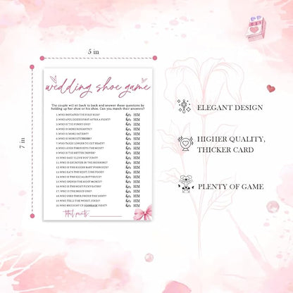 Wedding Shower Games Cards, Wedding Shoe Game, Bridal Shower Games 25 Guests - Image 2