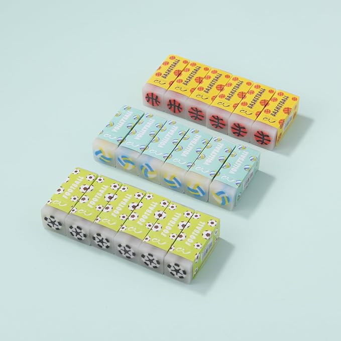 18 Pack Kawaii Ball Erasers for Kids, Colorful Jelly Erasers for School - Image 2