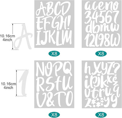 Outus 576 Pieces 8 Sheets Letters Stickers Self Adhesive Vinyl Letter Alphabet - Image 2