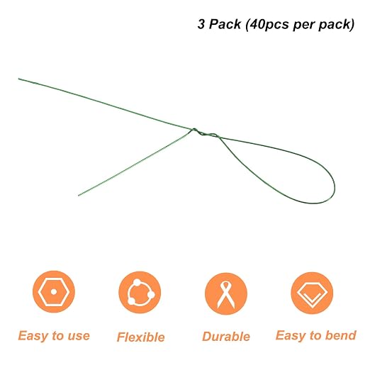 PATIKIL 32 Inch 24 Gauge Floral Stem Wire, 3 Pack/120 Pieces Bouquet Stem Paper - Image 3