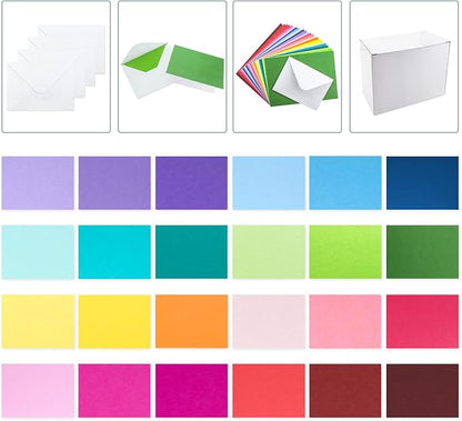 48 Pack Blank Folded Cards and Envelopes Colored Cards White Envelopes 5 x 7 - Image 4