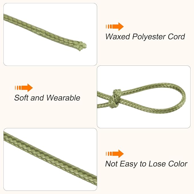 MECCANIXITY Waxed Cord 2mm Waxed Polyester Cord 98 Yard Wax String - Image 3