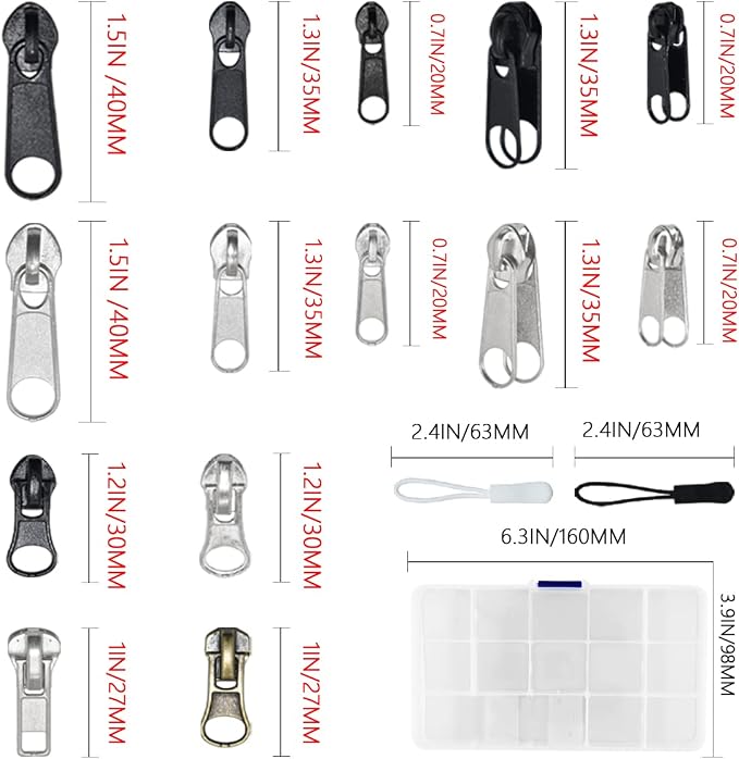 252Pcs Zipper Repair Kit, Zipper Replacement Zipper Pulls, Zipper Fix - Image 4