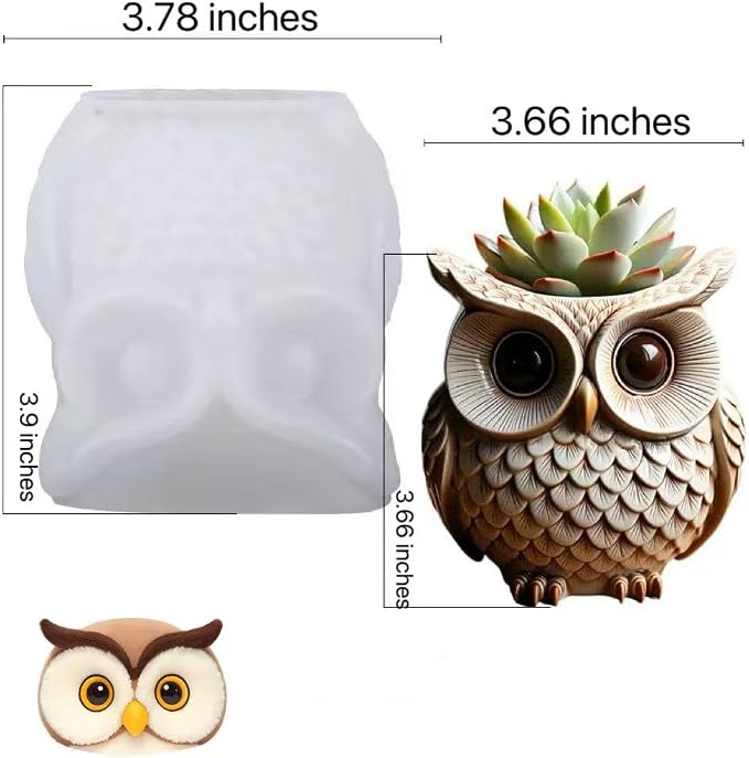 Animal Resin Molds Silicone 3D Cute Owl Epoxy Resin Plaster Candle Holder Wax - Image 2