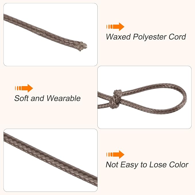 MECCANIXITY Waxed Cord 2.5mm Waxed Polyester Cord 87 Yard Wax String - Image 3