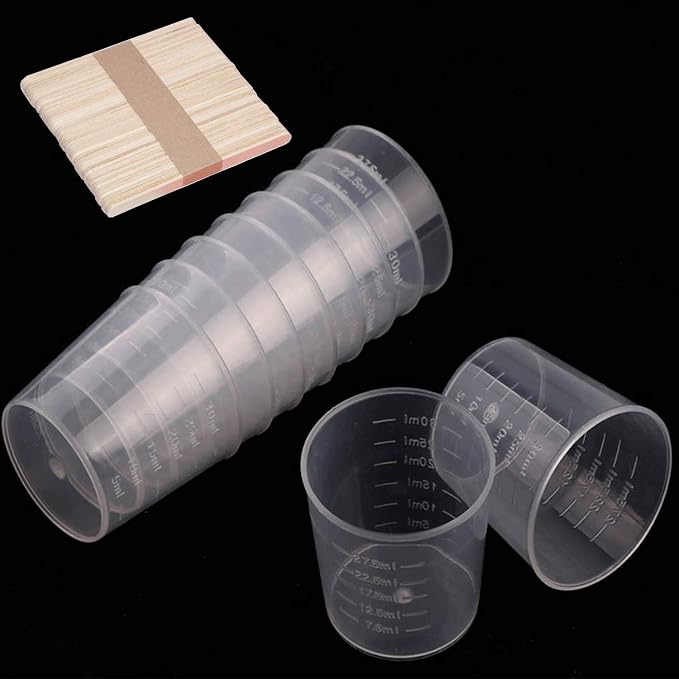 300 Pack 1oz/30ml Plastic Graduated Cups Transparent Scale Cups by Goiio