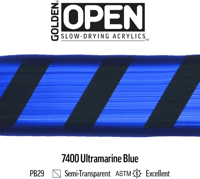 OPEN Slow-Drying Acrylics by GOLDEN, Ultramarine Blue, 5 fl oz. tube, - Image 6