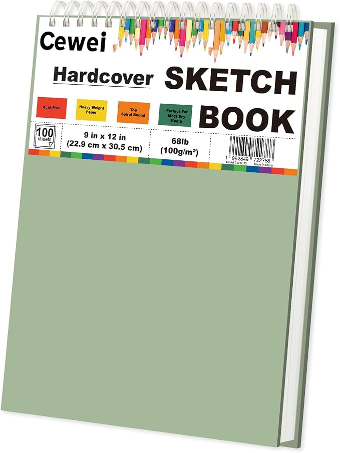 Sketch Pad 9x12 Inch, 1 Pack-100 Sheets Spiral Drawing Paper by Unknown