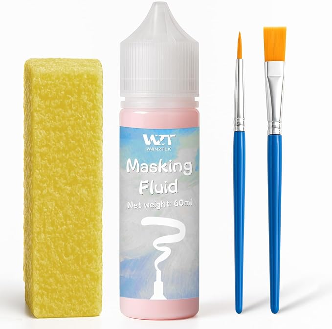 Masking Fluid for Watercolor Painting 60ml Red by WAN2TLK