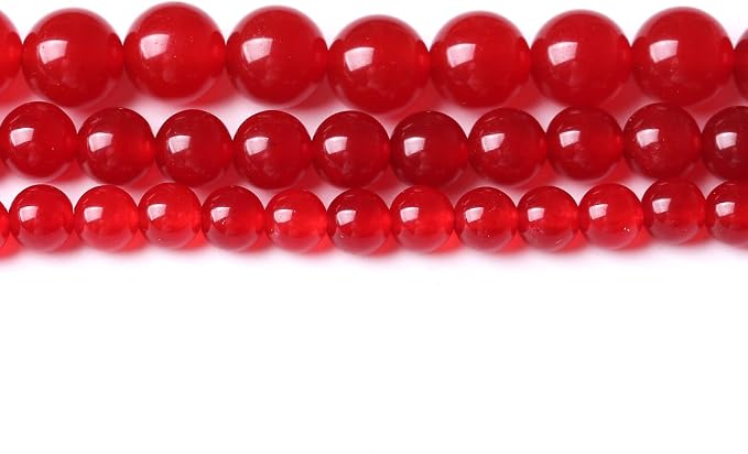 90PCS 4MM Red Chalcedony Beads Round Loose Stone Beads - Image 2