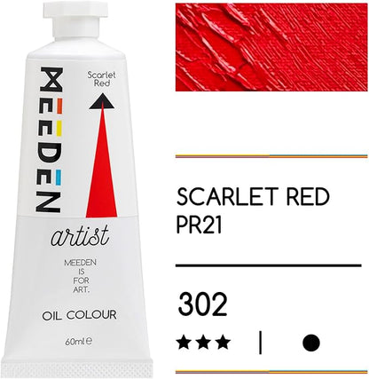 MEEDEN Artist Grade Oil Paint: Scarlet Red - 60ml/2oz Tube - Professional Art - Image 2