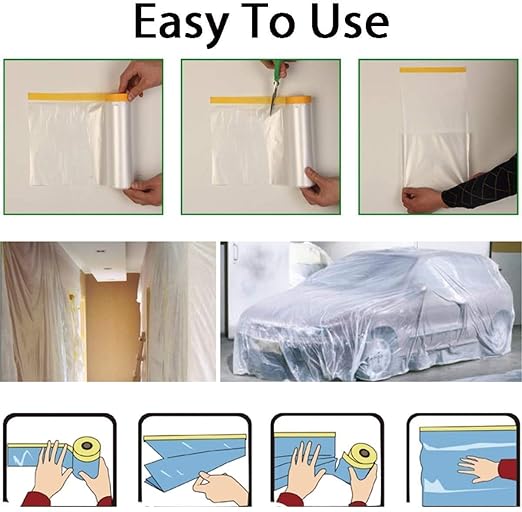 uyoyous 6 Rolls 9x67 ft Painters Plastic - Image 8