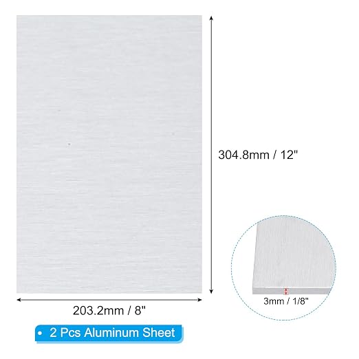PATIKIL 6061 T651 Aluminum Sheet Metal 12 x 8 x 1/8 Inch 2Pcs Flat Plain - Image 2