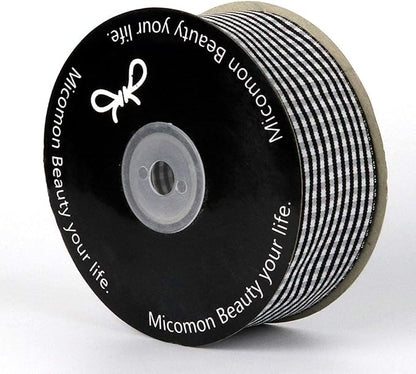 1.5 Inch Black and White Woven Edge Gingham Ribbon 25 Yards Each Roll 100% - Image 2