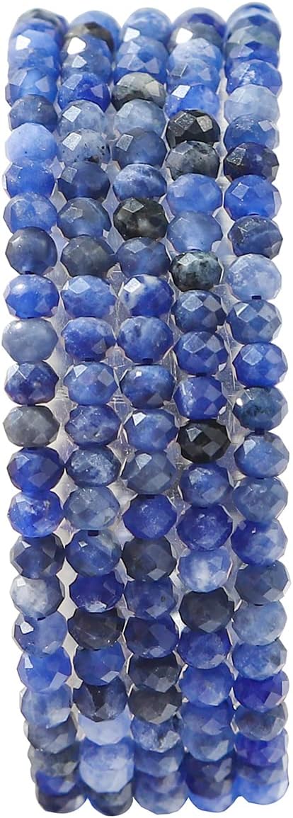 Natural Blue Sodalite Beads 4x2mm 120pcs Faceted Rondelle Loose Semi Gemstone - Image 2