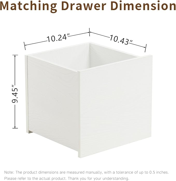 Wood Storage Organizer Drawer, Embossed White - Image 3