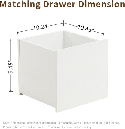 Wood Storage Organizer Drawer, Embossed White - Image 3