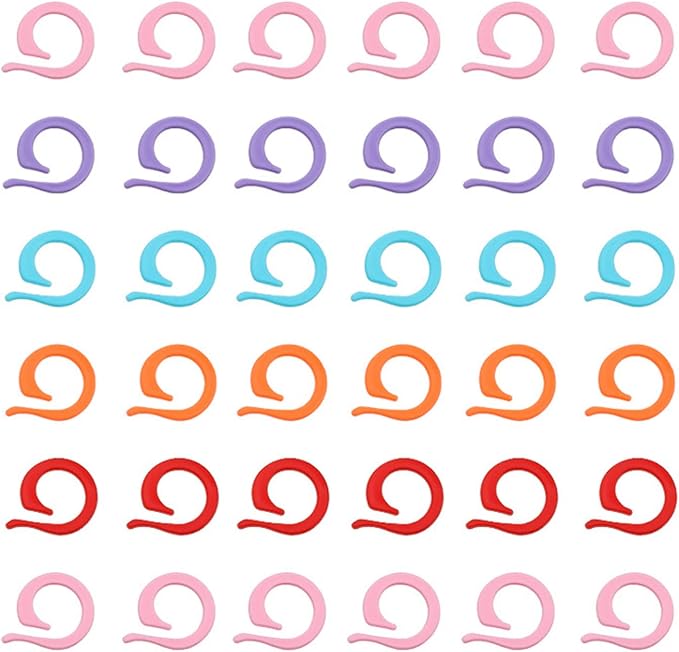 Hilsayum 120pcs Knitting Stitch Rings Plastic Stitch Markers - Image 3