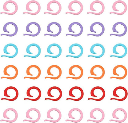 Hilsayum 120pcs Knitting Stitch Rings Plastic Stitch Markers - Image 3