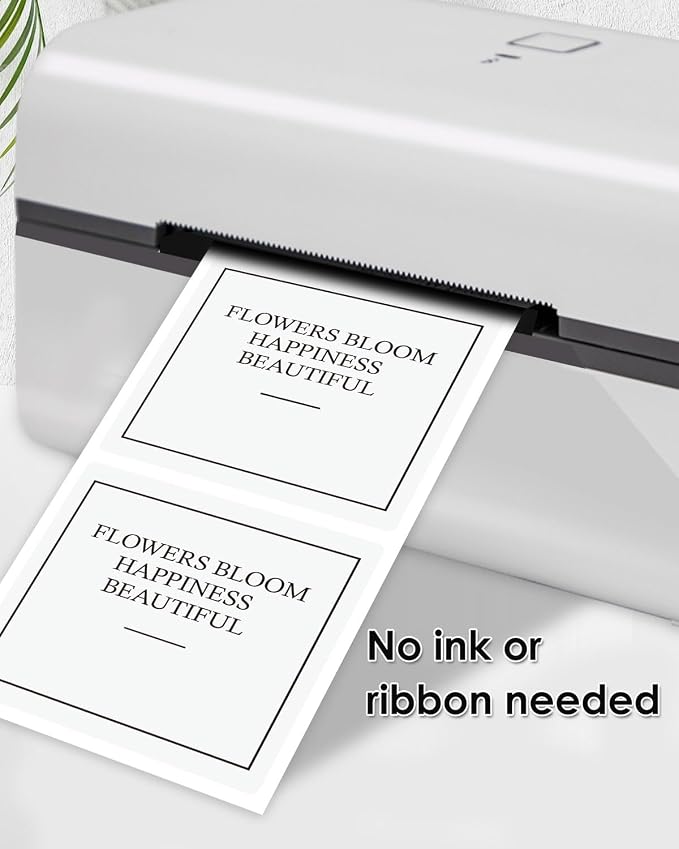 iEager White Square Thermal Label Stickers, 500 Sheets/Roll - Image 5