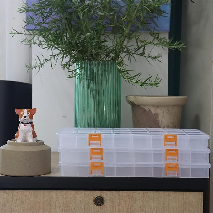 BangQiao 3 Pack 24 Grids Clear Plastic Storage Box - Image 7