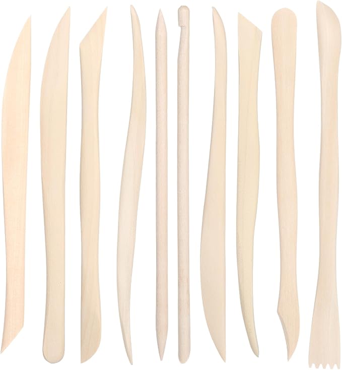 50PCS Wooden Clay Sculpting Tools, 6.2'' Smooth Double Ended Clay Modeling Tools by Unknown