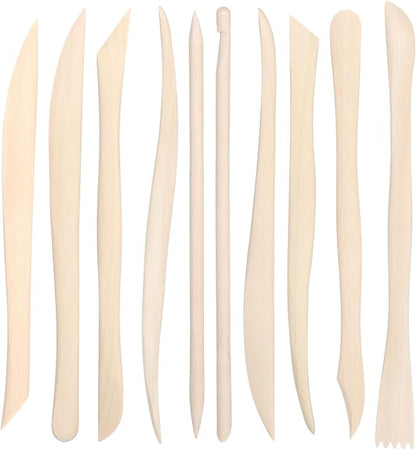 50PCS Wooden Clay Sculpting Tools, 6.2'' Smooth Double Ended Clay Modeling Tools by Unknown