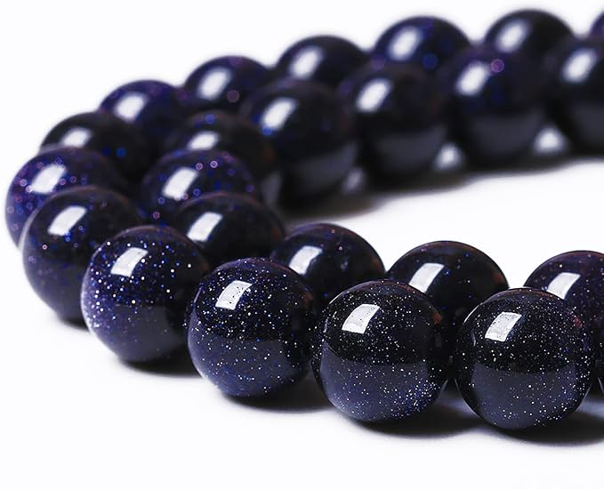 45PCS 8mm Blue Sandstone Gemstone Beads Beads Natural Stone Round Loose Beads - Image 4