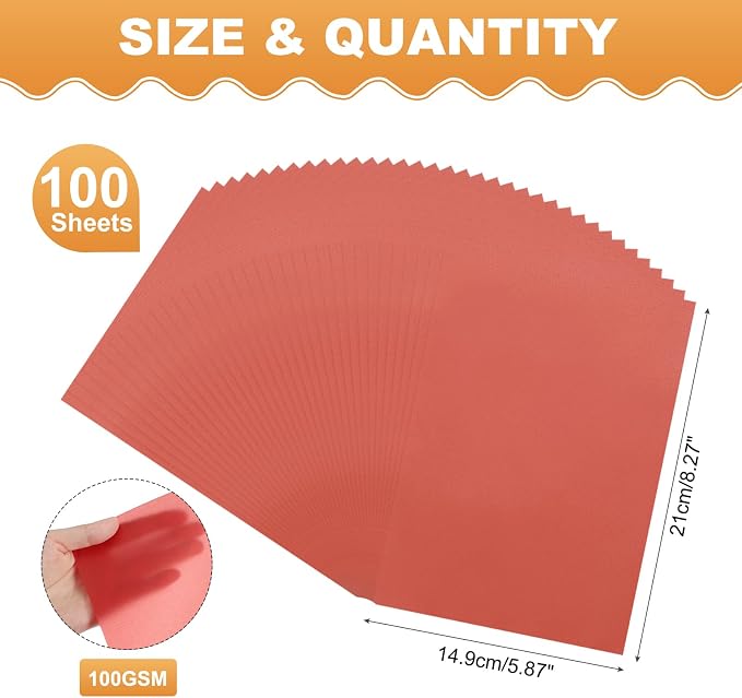 MECCANIXITY 100 Sheet Colored Vellum Paper 5.9" x 8.3", 100gsm Translucent - Image 2