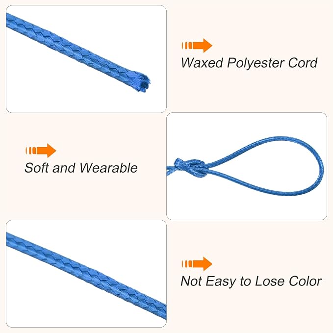 MECCANIXITY Waxed Cord 1mm Waxed Polyester Cord 175 Yard Wax String - Image 3