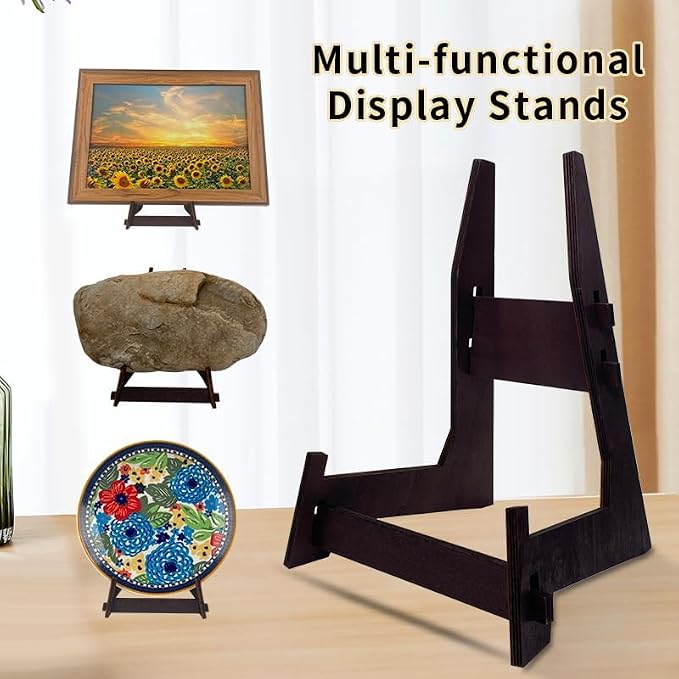 2 Pack 13 Inch Wooden Large Plate Display Stands, Book/Easel Plate Holder - Image 2