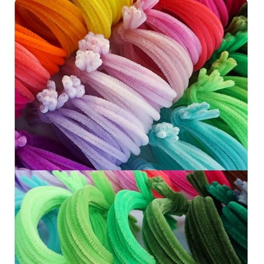 100 Pieces Pipe Cleaners Chenille Stem, Pastel Candy Color Pipe Cleaners Set - Image 4