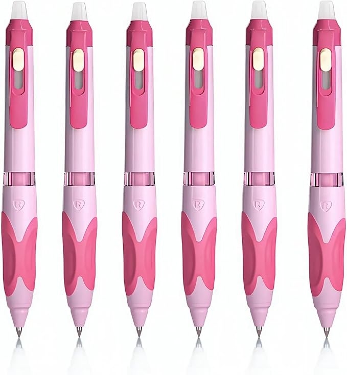 M&G 6 PCS Retractable Erasable Gel Pens, 0.5mm Black Ink Gel Pen, Fine Point by MG