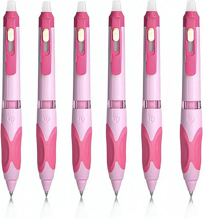 M&G 6 PCS Retractable Erasable Gel Pens, 0.5mm Black Ink Gel Pen, Fine Point by MG