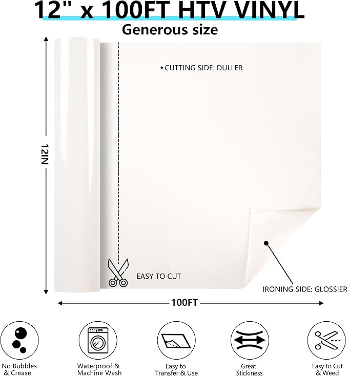 Guangyintong White HTV Heat Transfer Vinyl Rolls - Image 3