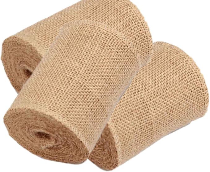 3 Pack - 90 feet Burlap Ribbon 5" x 10 Yards Natural Jute 5 Inch 30ft roll by AAYU